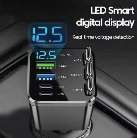 7-in-1 retractable car charger